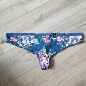 Floral Lace Trim Bikini Panties